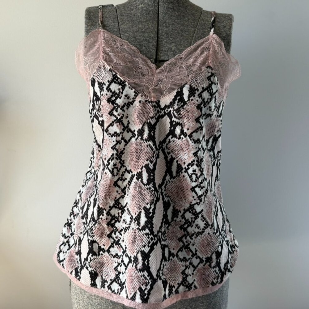 And The Why Pink Snakeskin Lace Cami – Size S